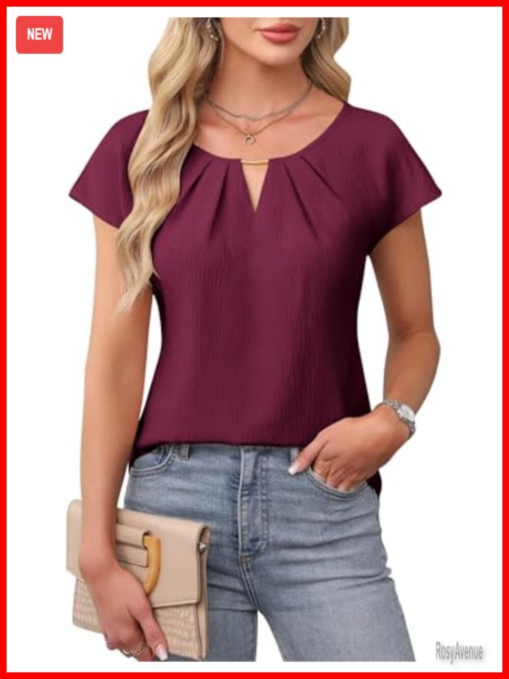 Blooming Jelly Womens Business Casual Blouse Cap Sleeve Dressy Work Top